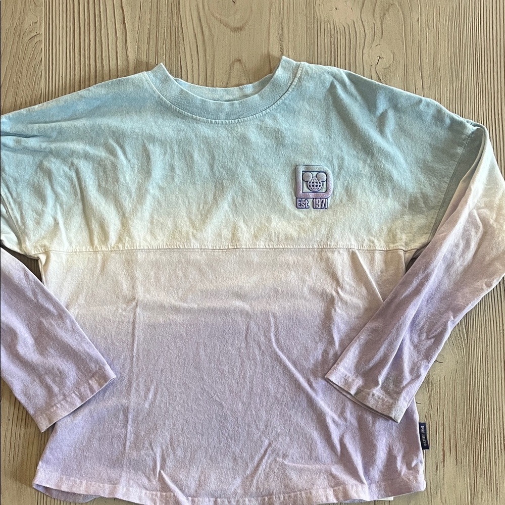 Disneyworld spirit jersey blue purple  Ombre Long-Sleeve size youth large (11/12